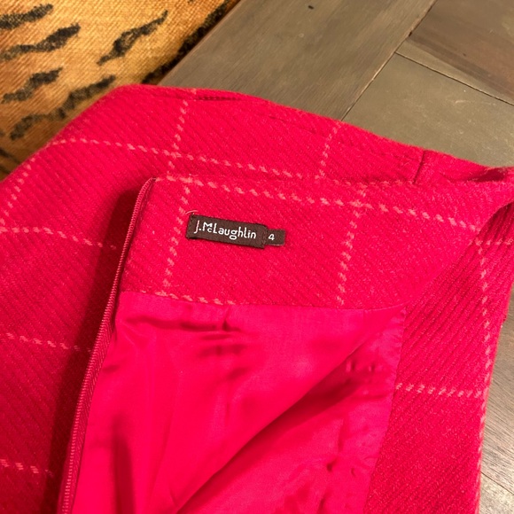 J McLaughlin, red wool pencil skirt size 4 - Picture 3 of 8